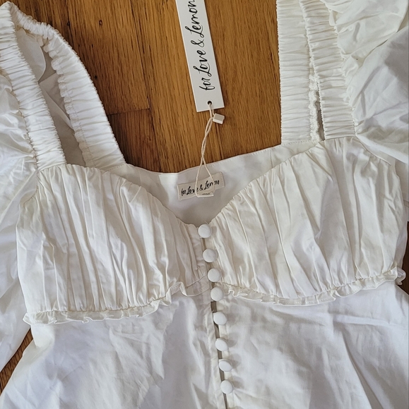 NWT FOR LOVE AND LEMONS AMANDA BUSTIER PUFF SLEEVE TOP BLOUSE - Picture 7 of 8
